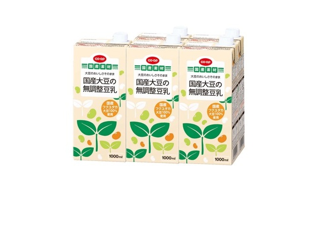 CO・OP 国産大豆の無調整豆乳（フクユタカ） 1箱（1,000ml×6本入