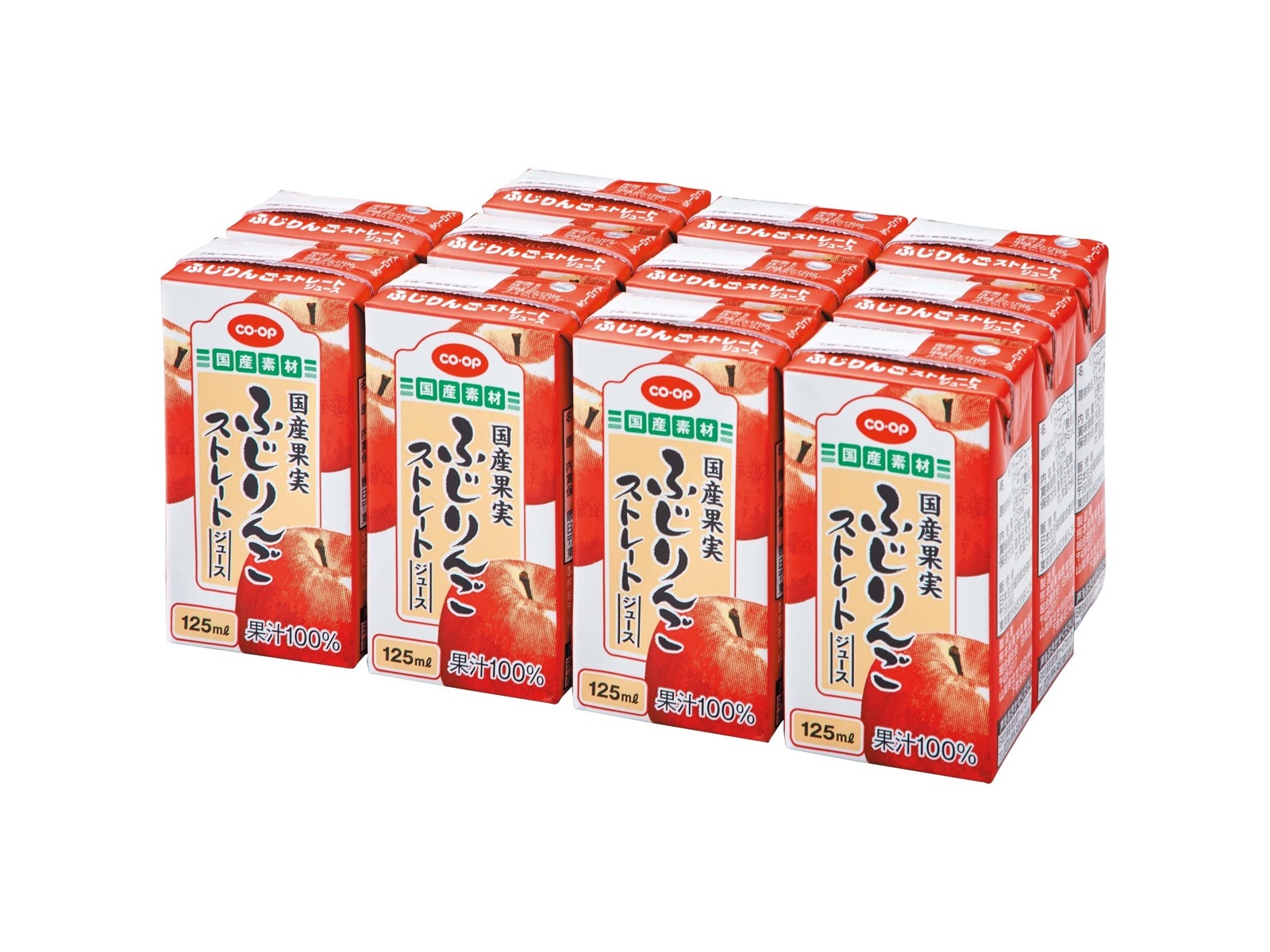 CO・OP 国産果実ふじりんごストレートジュース 1箱（125ml×24本入