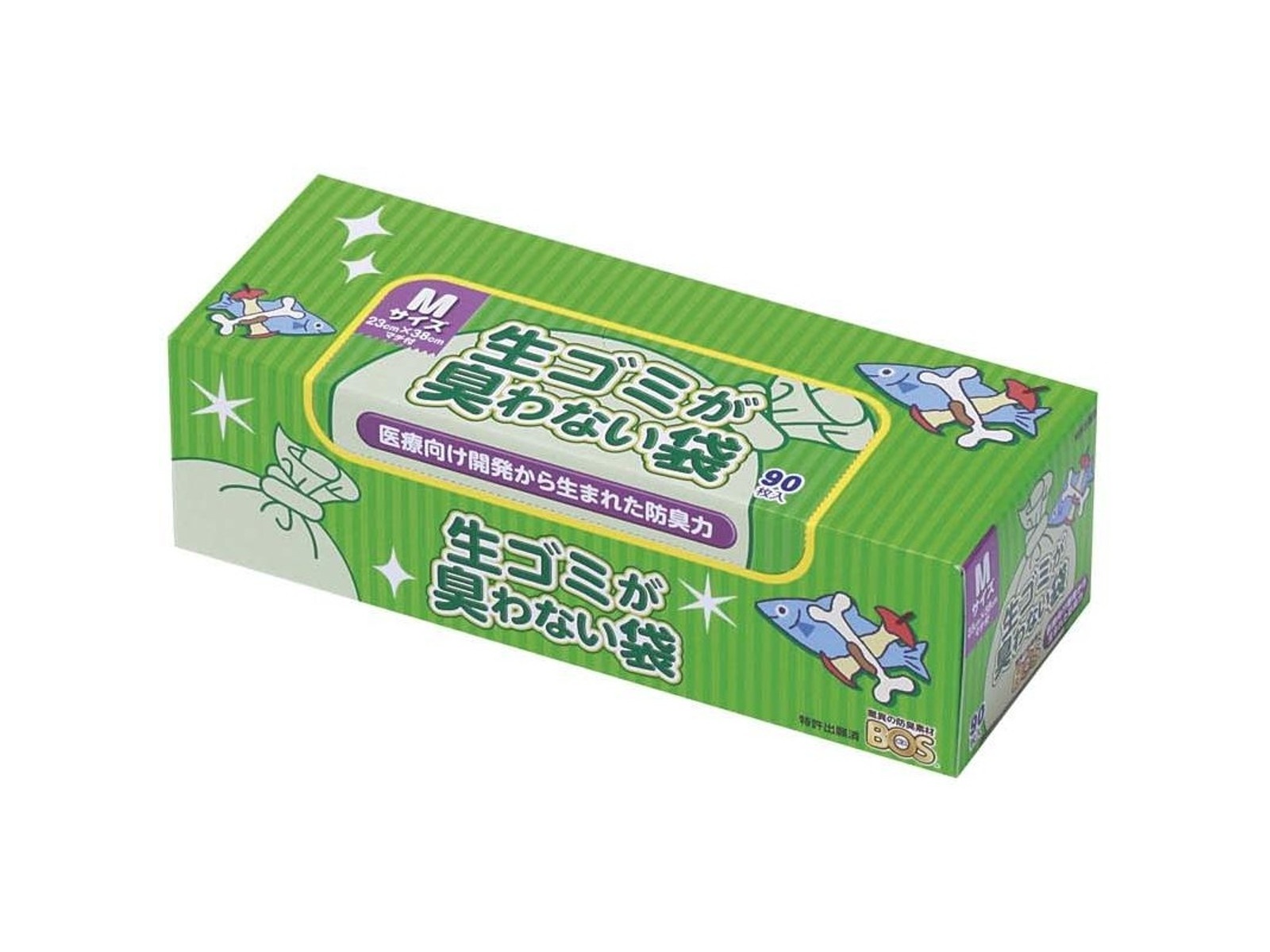 クリロン化成 生ゴミが臭わない袋 ＢＯＳ Ｍサイズ 1箱（90枚入