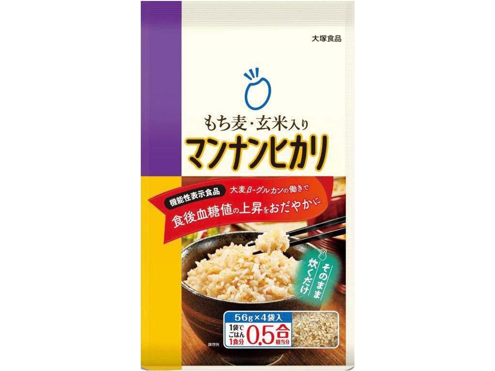 大塚食品 もち麦・玄米入りマンナンヒカリ 56g×4袋入| コープこうべネット