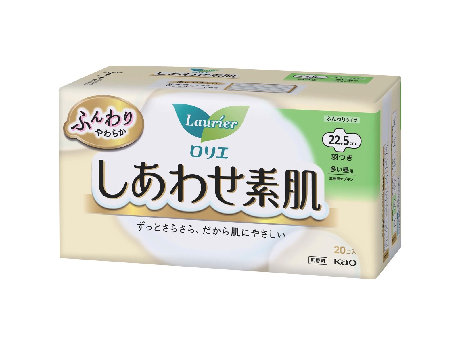 花王 ロリエしあわせ素肌 多い昼用羽つき 20コ入| コープこうべネット