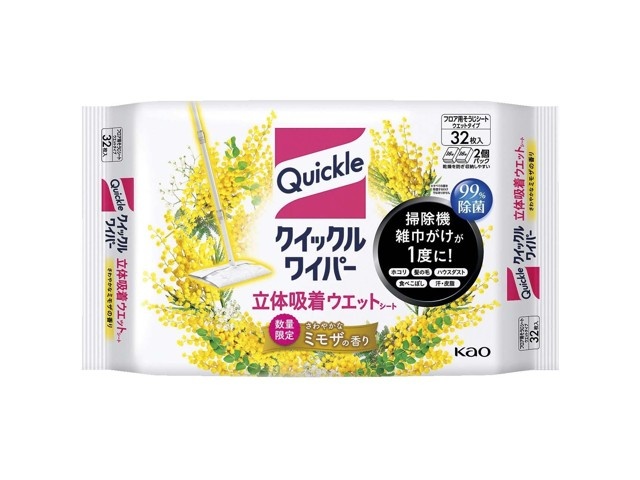 花王 クイックルワイパー立体吸着ウエットシート ミモザの香り 32枚入| コープこうべネット