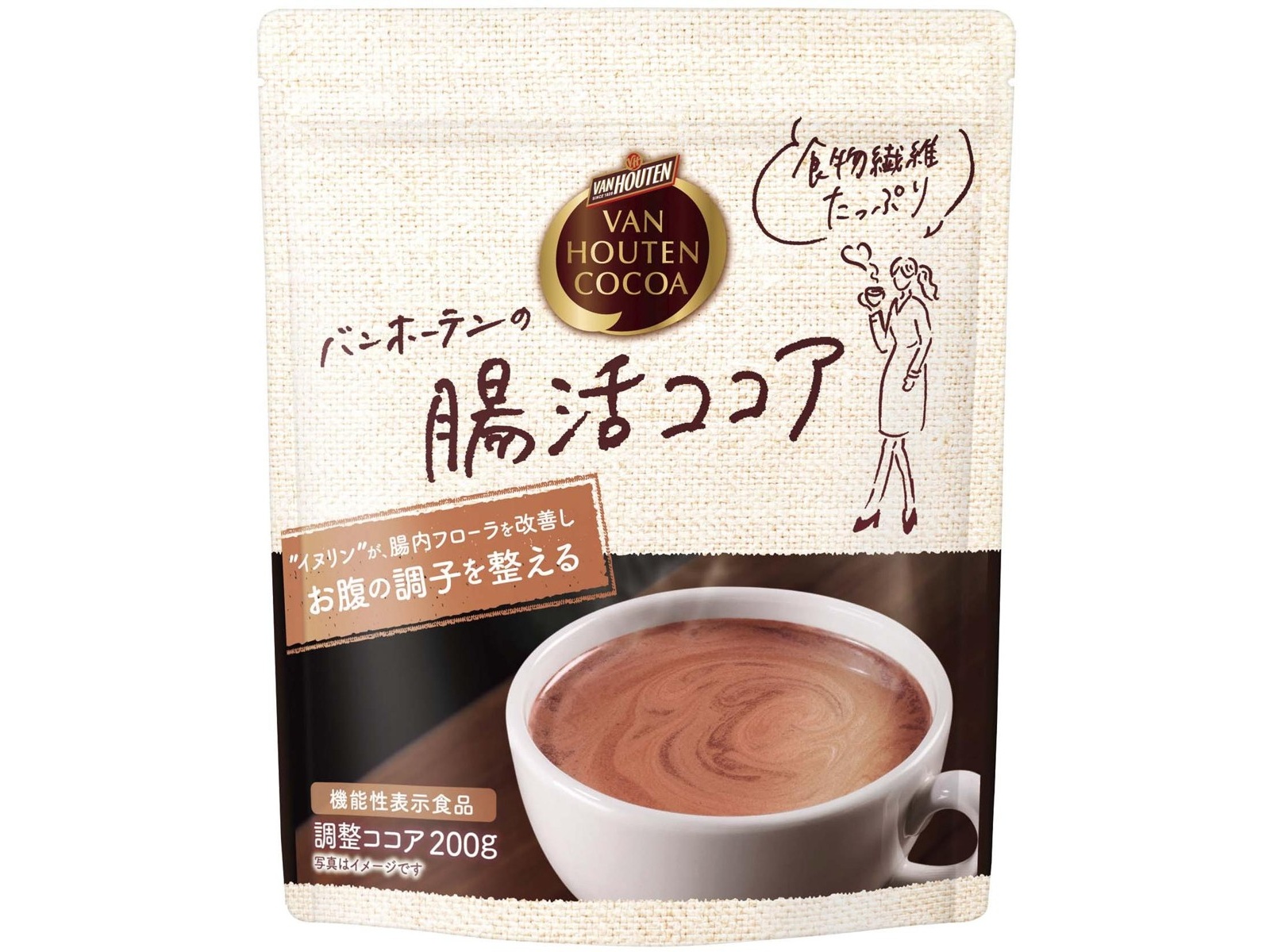 送料無料 片岡物産 バンホーテンの腸活ココア 機能性表示食品