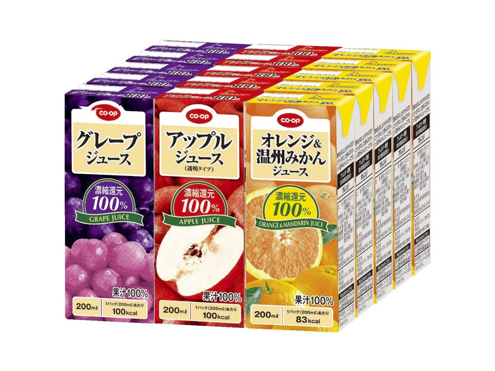 CO・OP １００％ジュースアソート（オレンジ＆温州みかん・アップル 