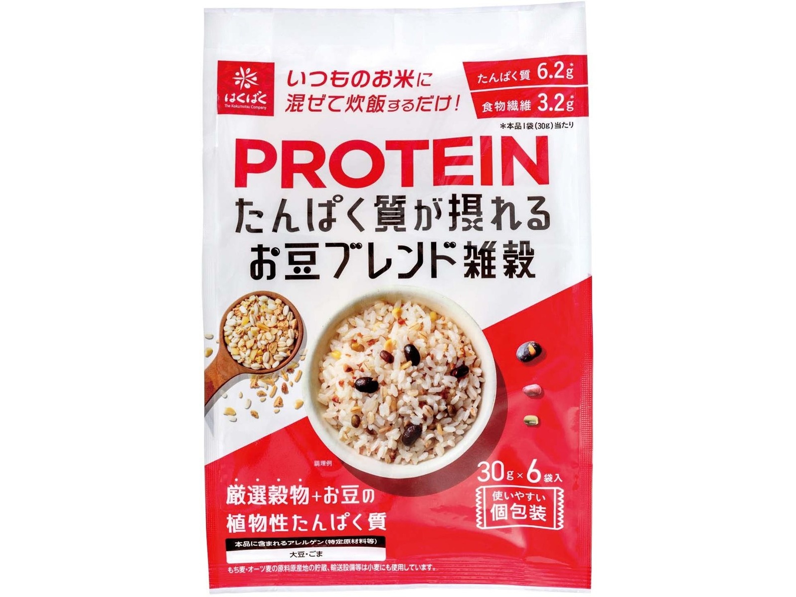 はくばく たんぱく質が摂れるお豆ブレンド雑穀 30g×6袋入| コープこうべネット